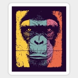 Smart Chimpanzee Face Pop Art for Kids Sticker